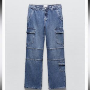 Women’s Zara Mid-Rise Split Cargo Jeans US size 0